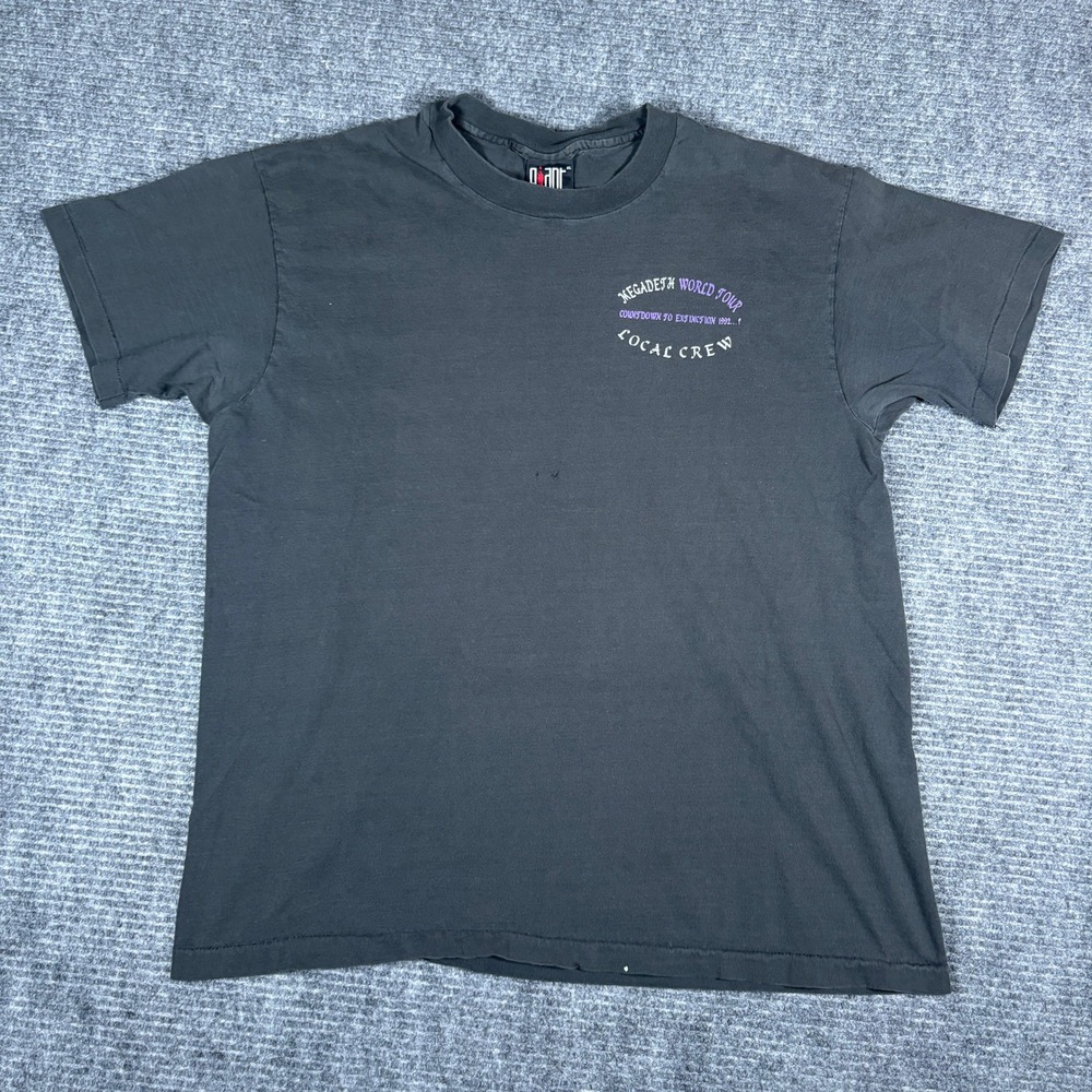 Vintage Megadeth World Tour Countdown to Extinction Local Crew T Shirt XL
